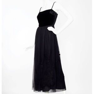 Moschino Velvet & Tulle with Flowers Gown 10